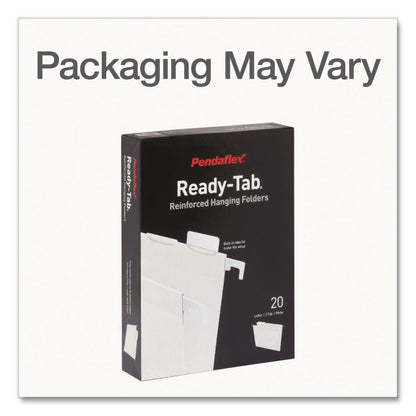 Pendaflex® Ready-Tab Reinforced Hanging File Folders, Letter Size, 1/3-Cut Tabs, White, 20/Box (PFX1006985)