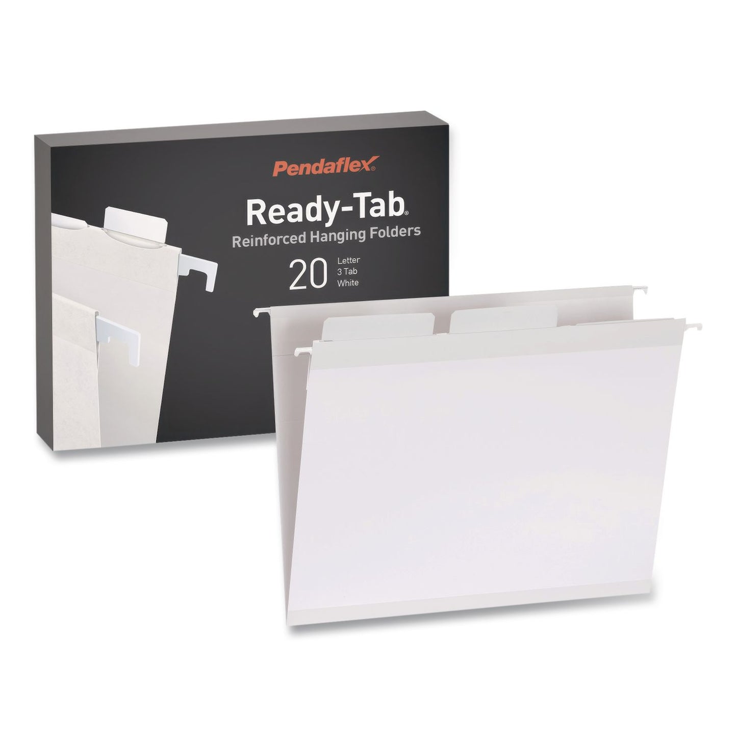 Pendaflex® Ready-Tab Reinforced Hanging File Folders, Letter Size, 1/3-Cut Tabs, White, 20/Box (PFX1006985)
