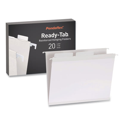 Pendaflex® Ready-Tab Reinforced Hanging File Folders, Letter Size, 1/3-Cut Tabs, White, 20/Box (PFX1006985)
