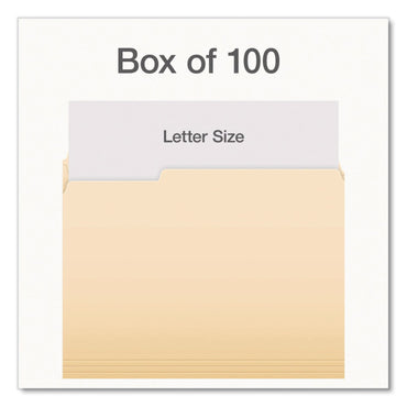 Pendaflex® Earthwise by Pendaflex 100% Recycled Manila File Folder, 1/3-Cut Tabs: Assorted, Letter Size, 0.75" Expansion, Manila, 100/BX (PFX1006989)