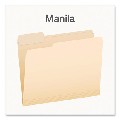Pendaflex® Earthwise by Pendaflex 100% Recycled Manila File Folder, 1/3-Cut Tabs: Assorted, Letter Size, 0.75" Expansion, Manila, 100/BX (PFX1006989)
