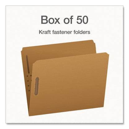 Pendaflex® Kraft Fastener Folders, Straight Tab, Expands 0.75", 2 Fasteners, Letter Size, Kraft, 50/Box (PFX1006992)
