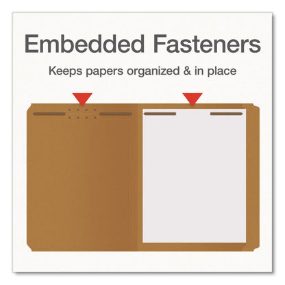 Pendaflex® Kraft Fastener Folders, Straight Tab, Expands 0.75", 2 Fasteners, Letter Size, Kraft, 50/Box (PFX1006992)