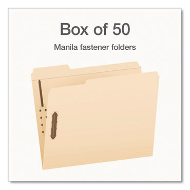 Pendaflex® Heavy-Duty Fastener Folder, 1/3-Cut Tab: Assorted, Expands 0.75", 2 Fasteners, Letter Size, Manila, 50/Box (PFX1006994)