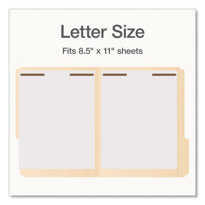 Pendaflex® Heavy-Duty Fastener Folder, 1/3-Cut Tab: Assorted, Expands 0.75", 2 Fasteners, Letter Size, Manila, 50/Box (PFX1006994)