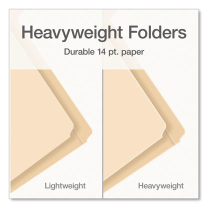 Pendaflex® Heavy-Duty Fastener Folder, 1/3-Cut Tab: Assorted, Expands 0.75", 2 Fasteners, Letter Size, Manila, 50/Box (PFX1006994)