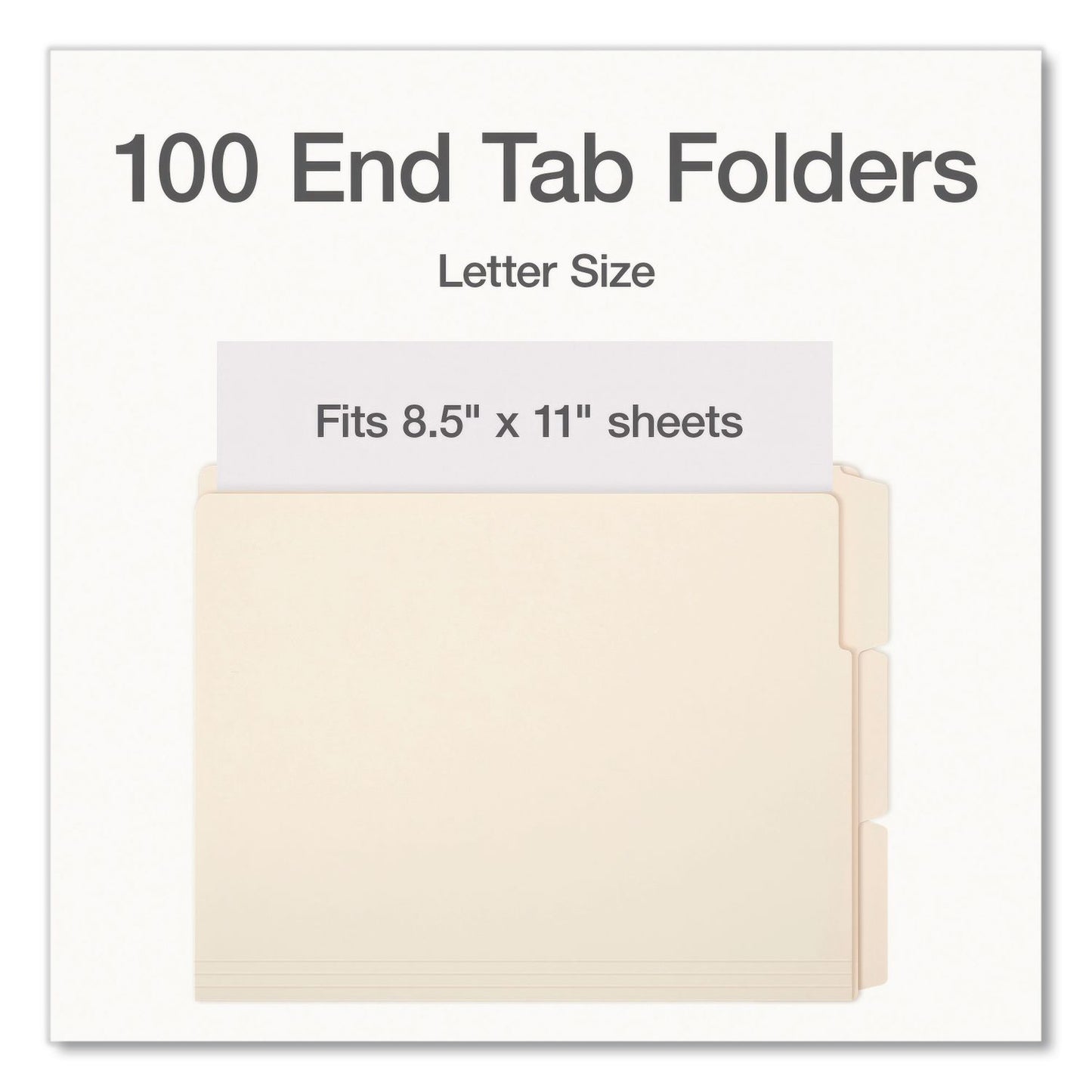 Pendaflex® Manila End Tab Folders, 1/3-Cut Tabs: Assorted, Letter Size, 0.75" Expansion, Manila, 100/Box (PFX1007001)
