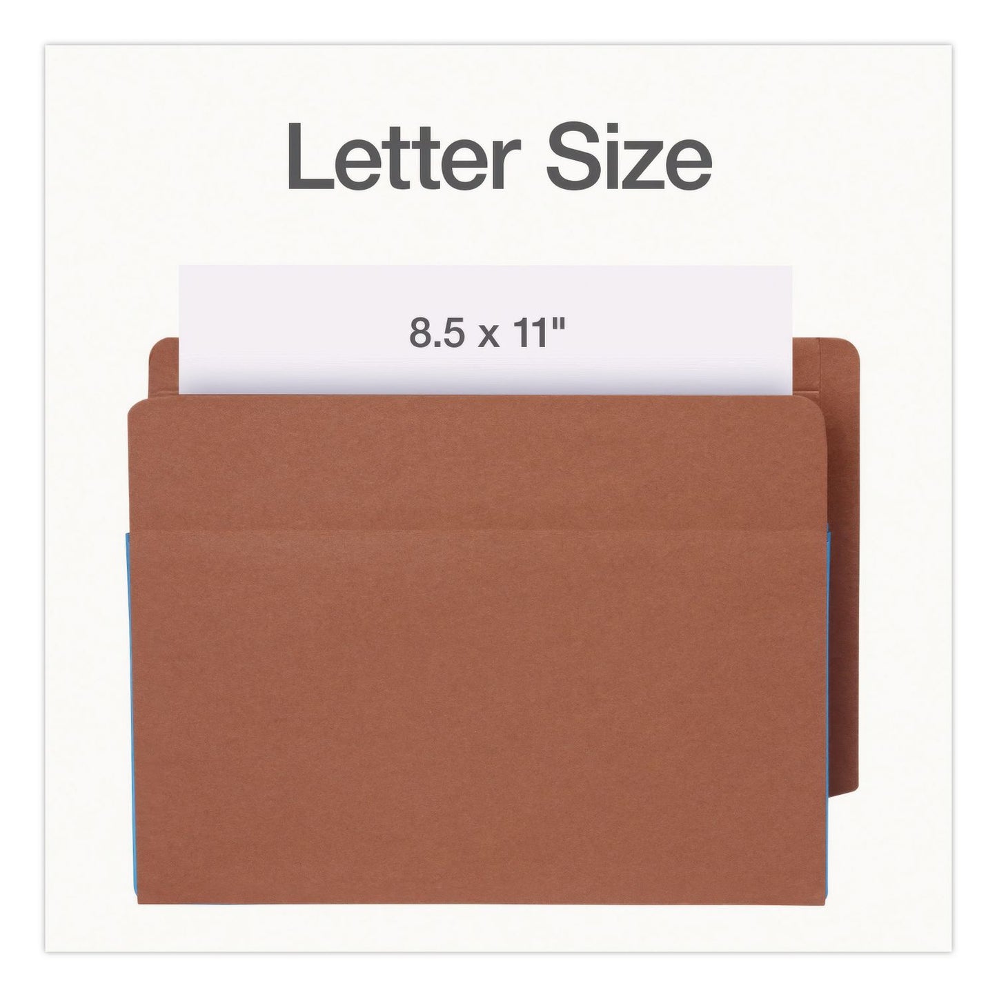 Pendaflex® End Tab File Pocket, Blue Gusset, 3.5" Expansion, Letter Size, Brown/Blue, 10/Box (PFX1007026)