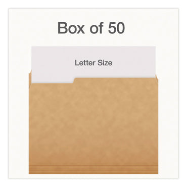 Pendaflex® Kraft File Folders, 1/3-Cut Tabs: Assorted, Letter Size, 0.75" Expansion, Kraft, 50/Box (PFX1007030)