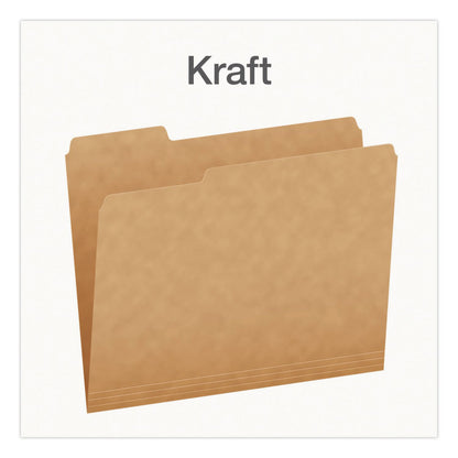 Pendaflex® Kraft File Folders, 1/3-Cut Tabs: Assorted, Letter Size, 0.75" Expansion, Kraft, 50/Box (PFX1007030)