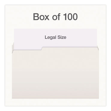 Pendaflex® Double-Ply Reinforced Top Tab Colored File Folders, 1/3-Cut Tabs: Assorted, Legal, 0.75" Expansion, White, 100/Box (PFX1007034)