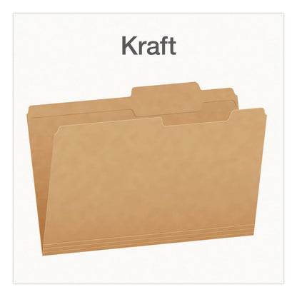 Pendaflex® Kraft File Folders, 2/5-Cut Tabs: Right of Center, Legal Size, 0.75" Expansion, Kraft, 50/Box (PFX1007042)