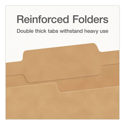 Pendaflex® Kraft File Folders, 2/5-Cut Tabs: Right of Center, Legal Size, 0.75" Expansion, Kraft, 50/Box (PFX1007042)
