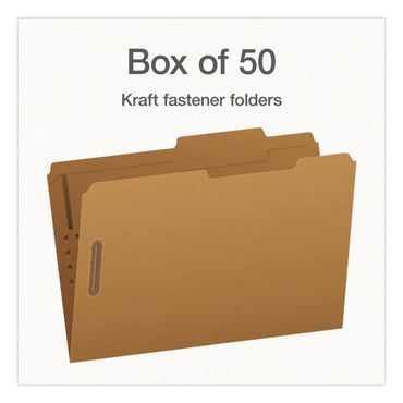Pendaflex® Kraft Fastener Folders, 2/5-Cut Tab: Right of Center, Expands 0.75", 2 Fasteners, Legal Size, Kraft, 50/Box (PFX1007044)