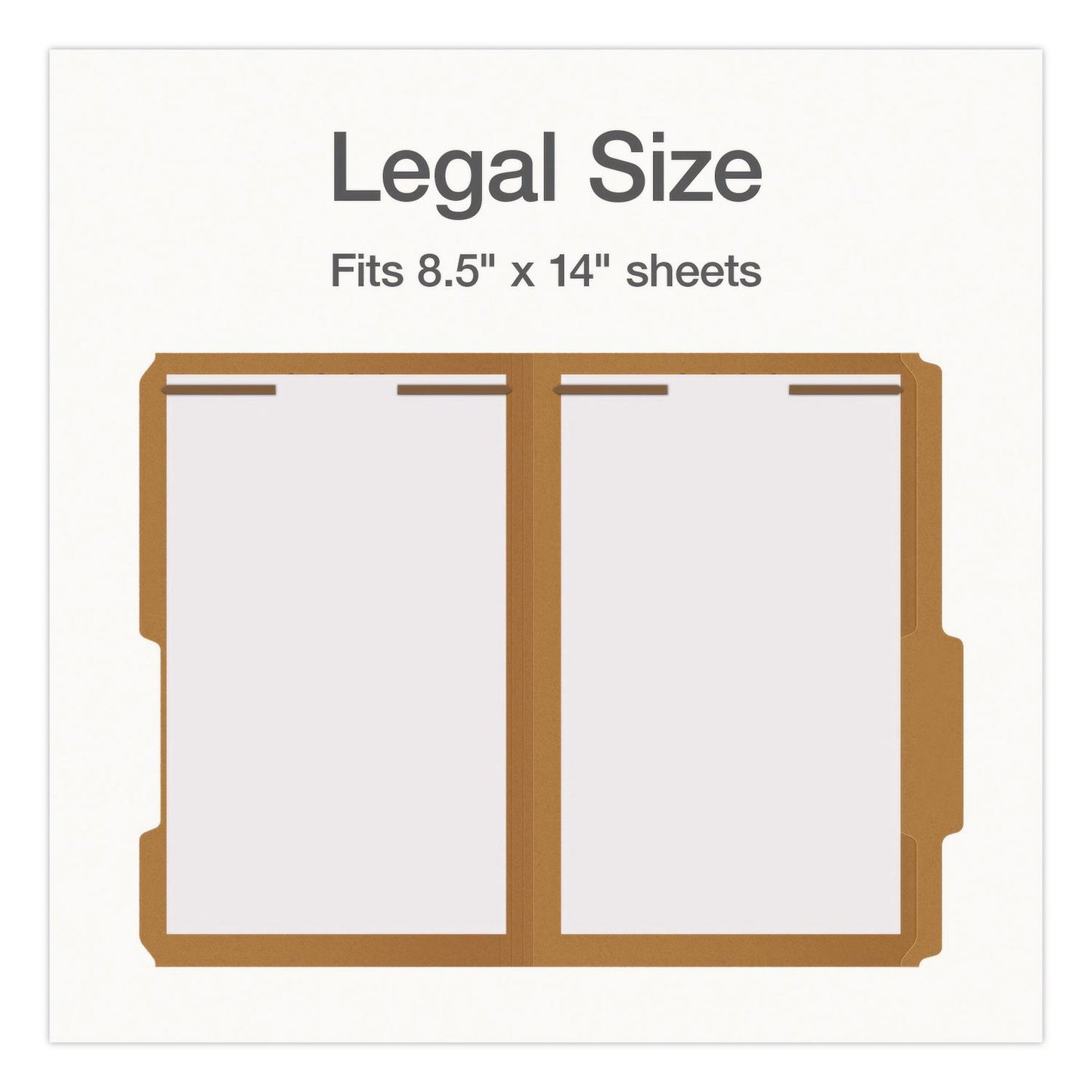 Pendaflex® Kraft Fastener Folders, 2/5-Cut Tab: Right of Center, Expands 0.75", 2 Fasteners, Legal Size, Kraft, 50/Box (PFX1007044)