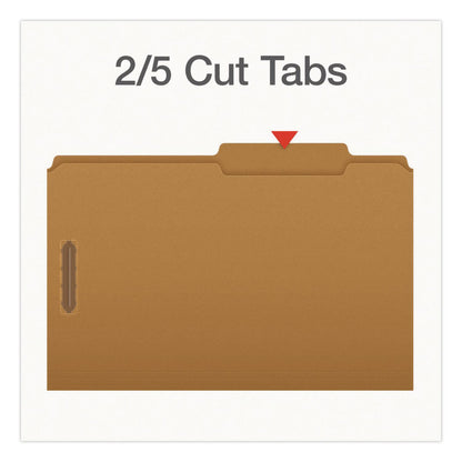 Pendaflex® Kraft Fastener Folders, 2/5-Cut Tab: Right of Center, Expands 0.75", 2 Fasteners, Legal Size, Kraft, 50/Box (PFX1007044)