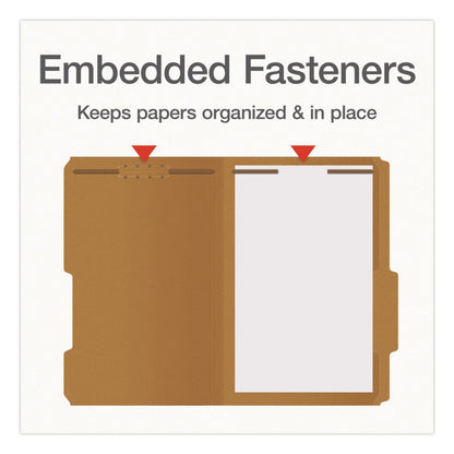 Pendaflex® Kraft Fastener Folders, 2/5-Cut Tab: Right of Center, Expands 0.75", 2 Fasteners, Legal Size, Kraft, 50/Box (PFX1007044)