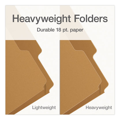 Pendaflex® Kraft Fastener Folders, 2/5-Cut Tab: Right of Center, Expands 0.75", 2 Fasteners, Legal Size, Kraft, 50/Box (PFX1007044)