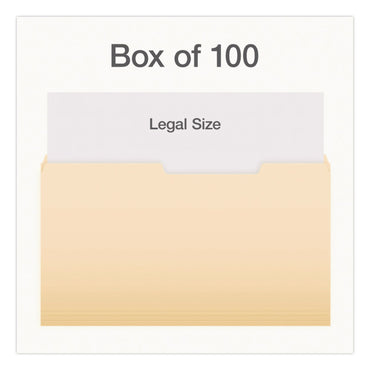 Pendaflex® Manila File Folders, 2/5-Cut Tabs: Right, Legal Size, 0.75" Expansion, Manila, 100/Box (PFX1007056)