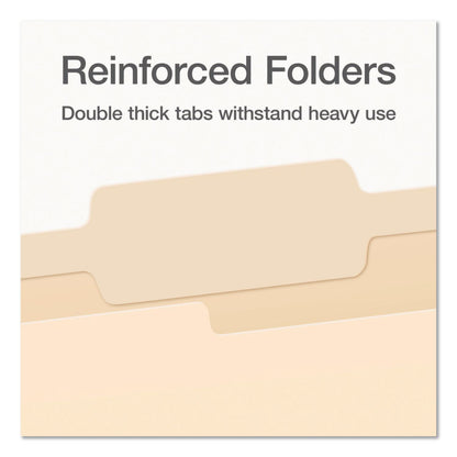 Pendaflex® Manila File Folders, 2/5-Cut Tabs: Right, Legal Size, 0.75" Expansion, Manila, 100/Box (PFX1007056)