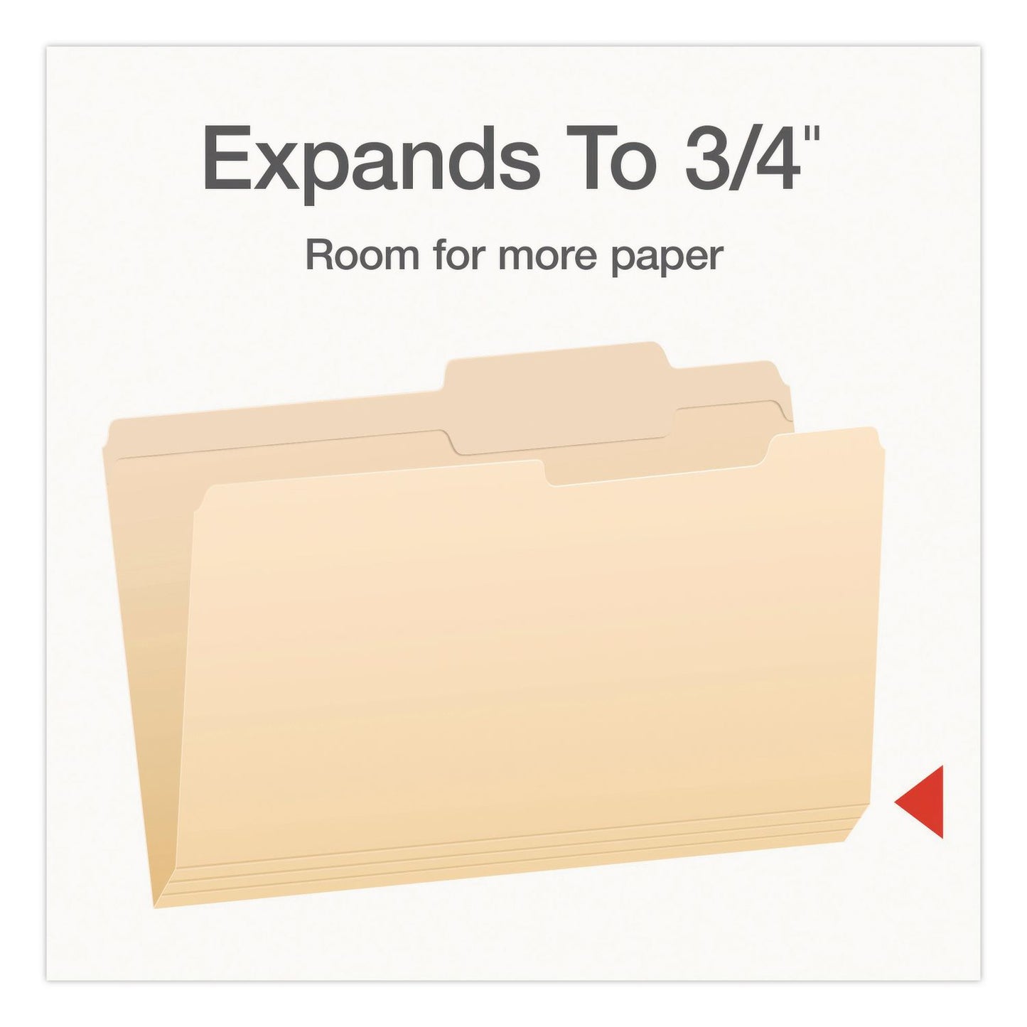 Pendaflex® Manila File Folders, 2/5-Cut Tabs: Right, Legal Size, 0.75" Expansion, Manila, 100/Box (PFX1007056)