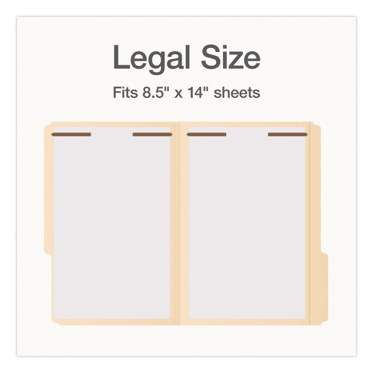 Pendaflex® Manila Fastener Folders, 1/3-Cut Tab: Assorted, Expands 0.75", 2 Fasteners, Legal Size, 50/Box (PFX1007063)