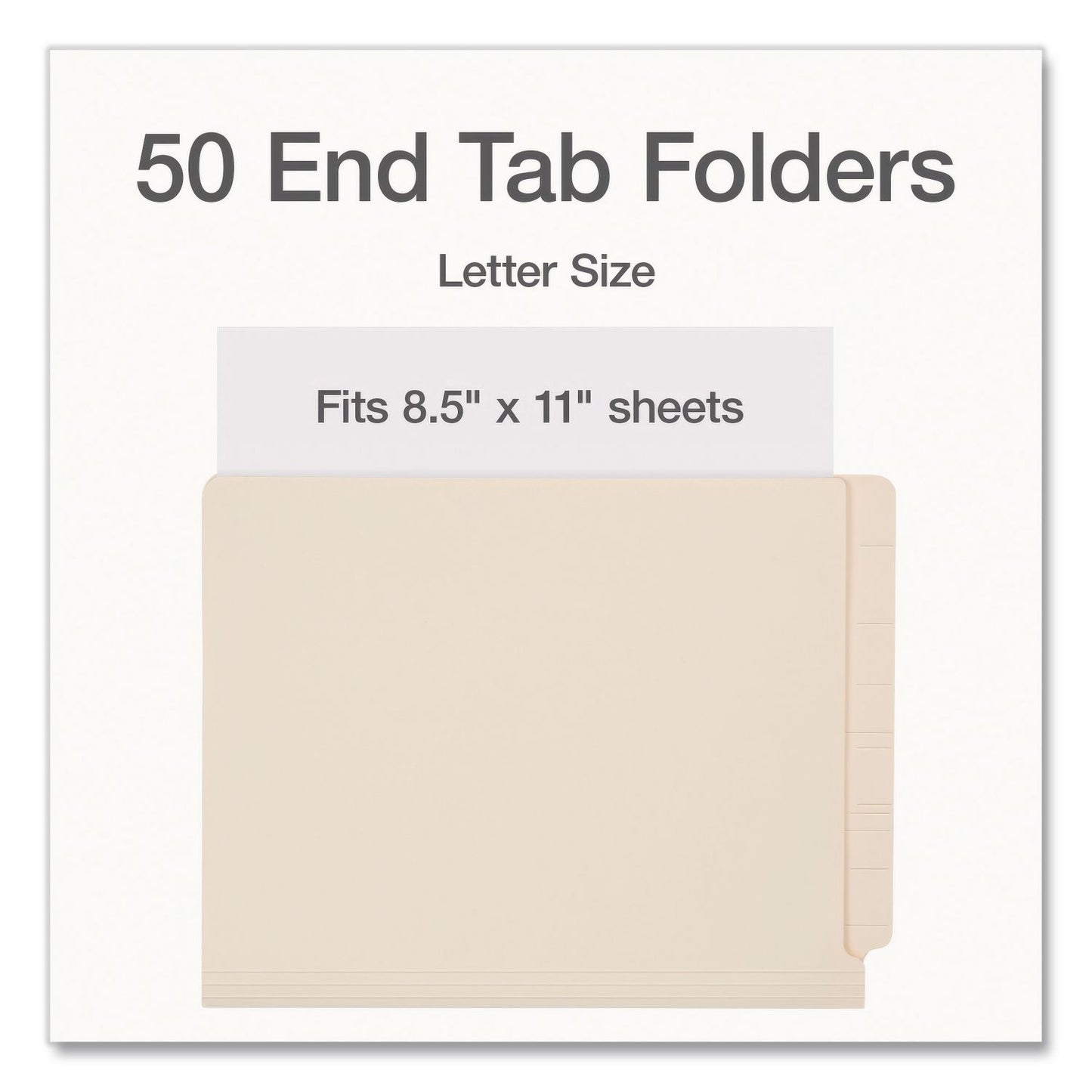 Pendaflex® Manila End Tab Folders, Straight Tabs, Letter Size, 0.75" Expansion, Manila, 50/Box (PFX1007069)