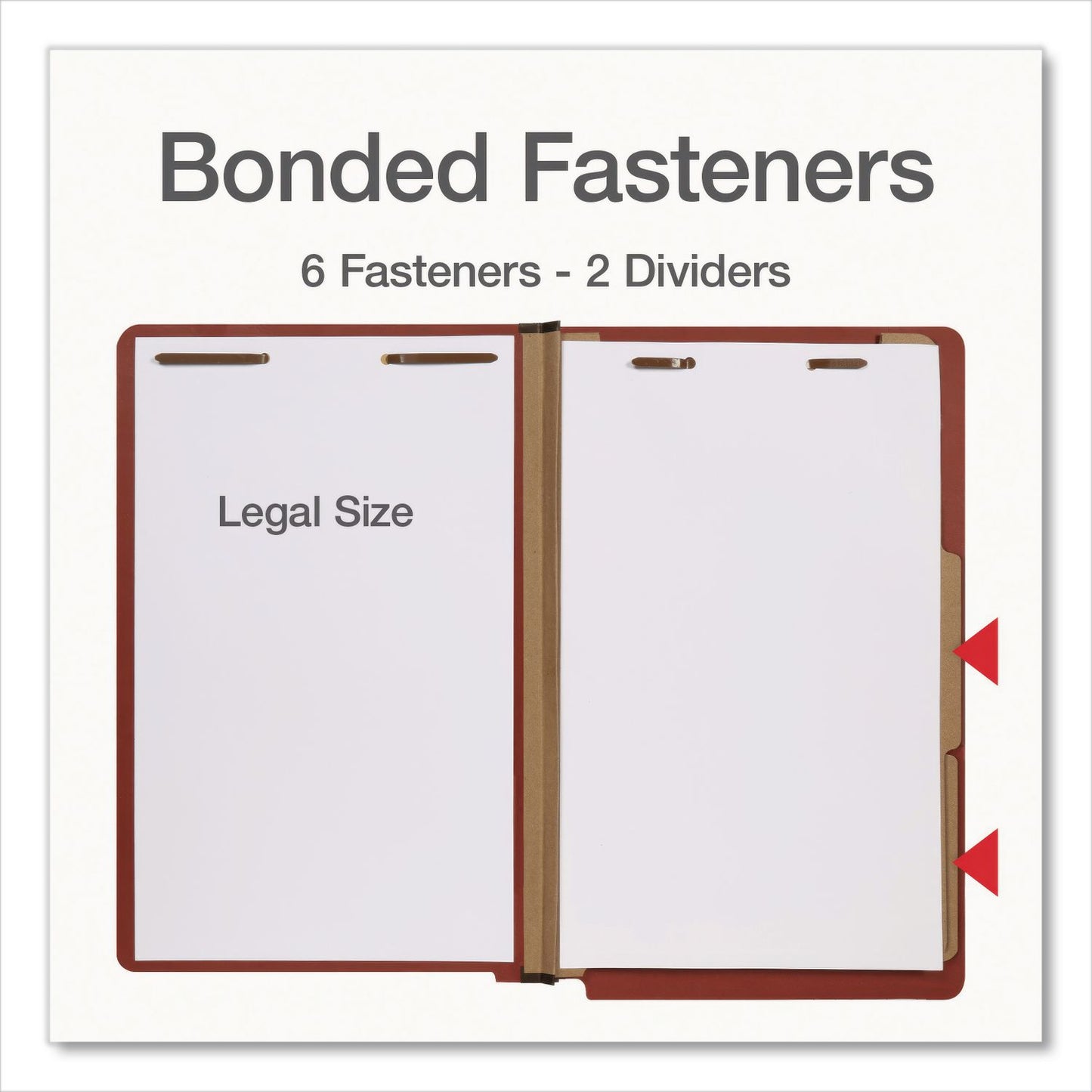 Pendaflex® Heavy-Duty Pressboard End Tab Classification Folders, Expands 2", 2 Dividers, 6 Fasteners, Legal Size, Brown, 10/Box (PFX1007076)