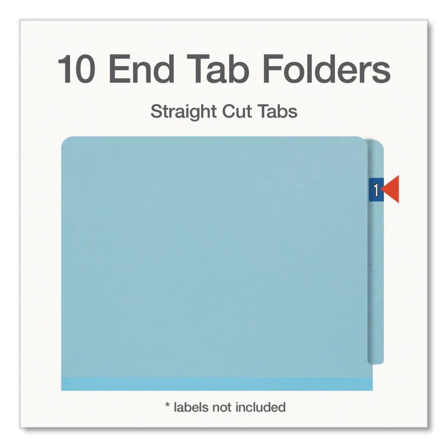 Pendaflex® Heavy-Duty Pressboard End Tab Classification Folders, Expands 2", 2 Dividers, 6 Fasteners, Letter Size, Light Blue, 10/Box (PFX1007077)