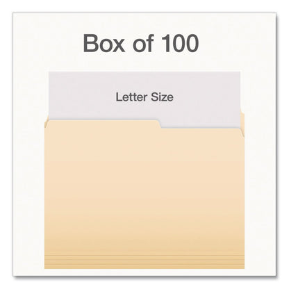 Pendaflex® Manila File Folders, 2/5-Cut Tabs: Right, Letter Size, 0.75" Expansion, Manila, 100/Box (PFX1007078)