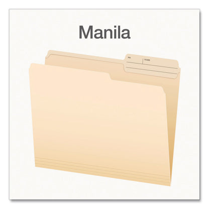 Pendaflex® Manila File Folders, 2/5-Cut Tabs: Right, Letter Size, 0.75" Expansion, Manila, 100/Box (PFX1007078)