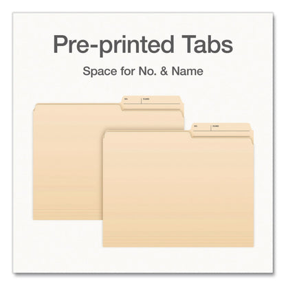 Pendaflex® Manila File Folders, 2/5-Cut Tabs: Right, Letter Size, 0.75" Expansion, Manila, 100/Box (PFX1007078)