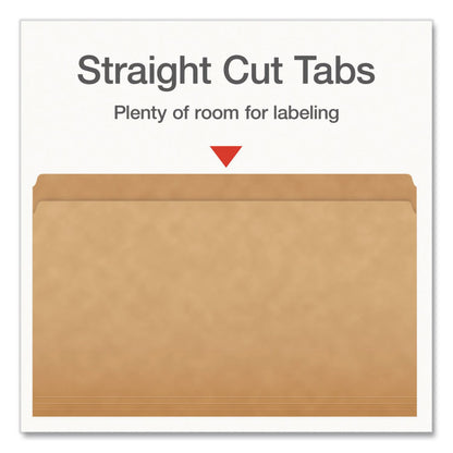 Pendaflex® Kraft File Folders, Straight Tabs, Legal Size, 0.75" Expansion, Kraft, 100/Box (PFX1007137)