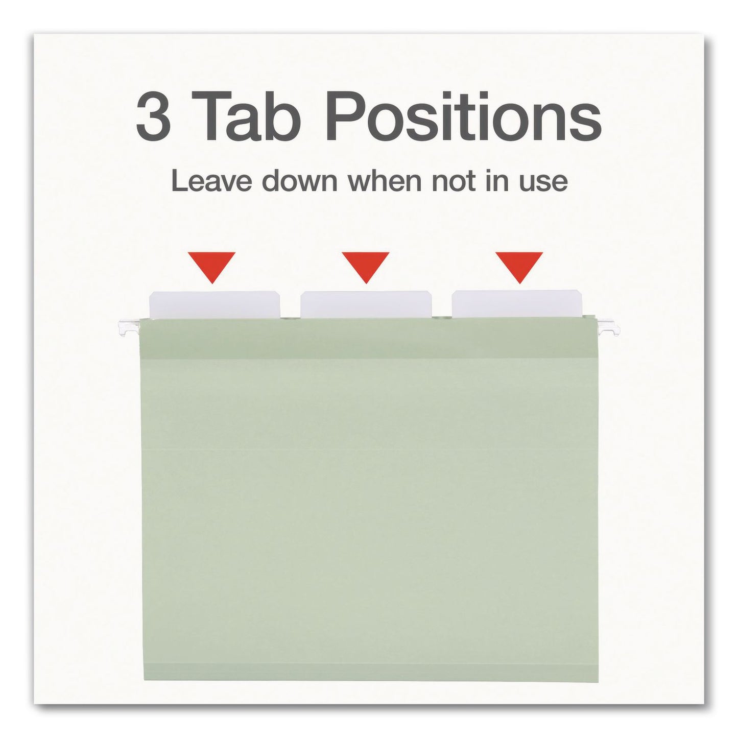 Pendaflex® Ready-Tab Reinforced Hanging File Folders, Letter Size, 1/3-Cut Tabs, Sage Green, 20/Box (PFX1009463)