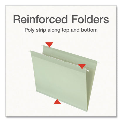 Pendaflex® Ready-Tab Reinforced Hanging File Folders, Letter Size, 1/3-Cut Tabs, Sage Green, 20/Box (PFX1009463)
