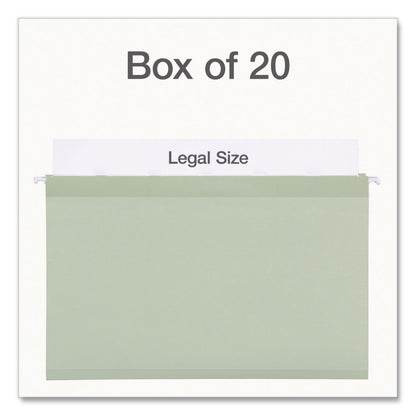 Pendaflex® Ready-Tab Reinforced Hanging File Folders, Legal Size, 1/6-Cut Tabs, Sage Green, 20/Box (PFX1009464)