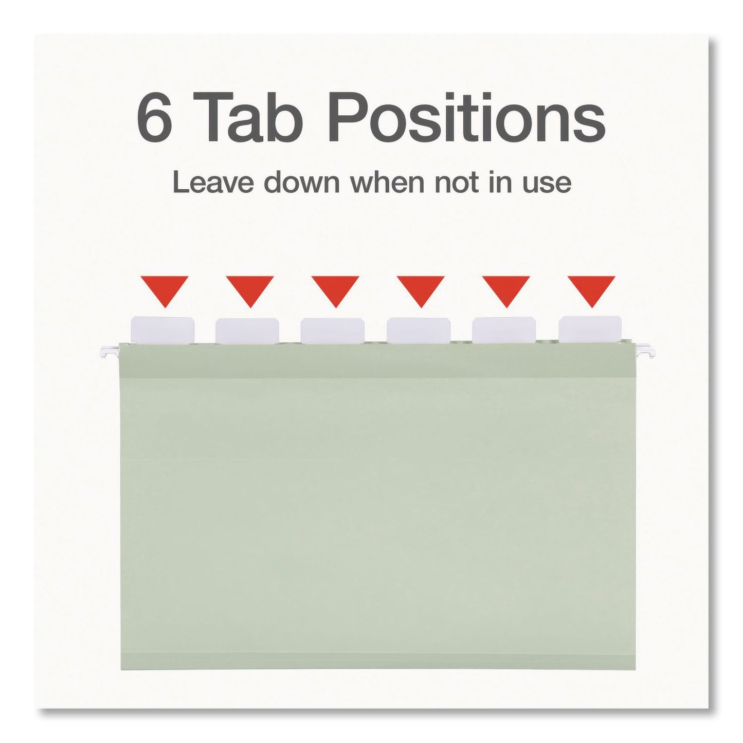 Pendaflex® Ready-Tab Reinforced Hanging File Folders, Legal Size, 1/6-Cut Tabs, Sage Green, 20/Box (PFX1009464)