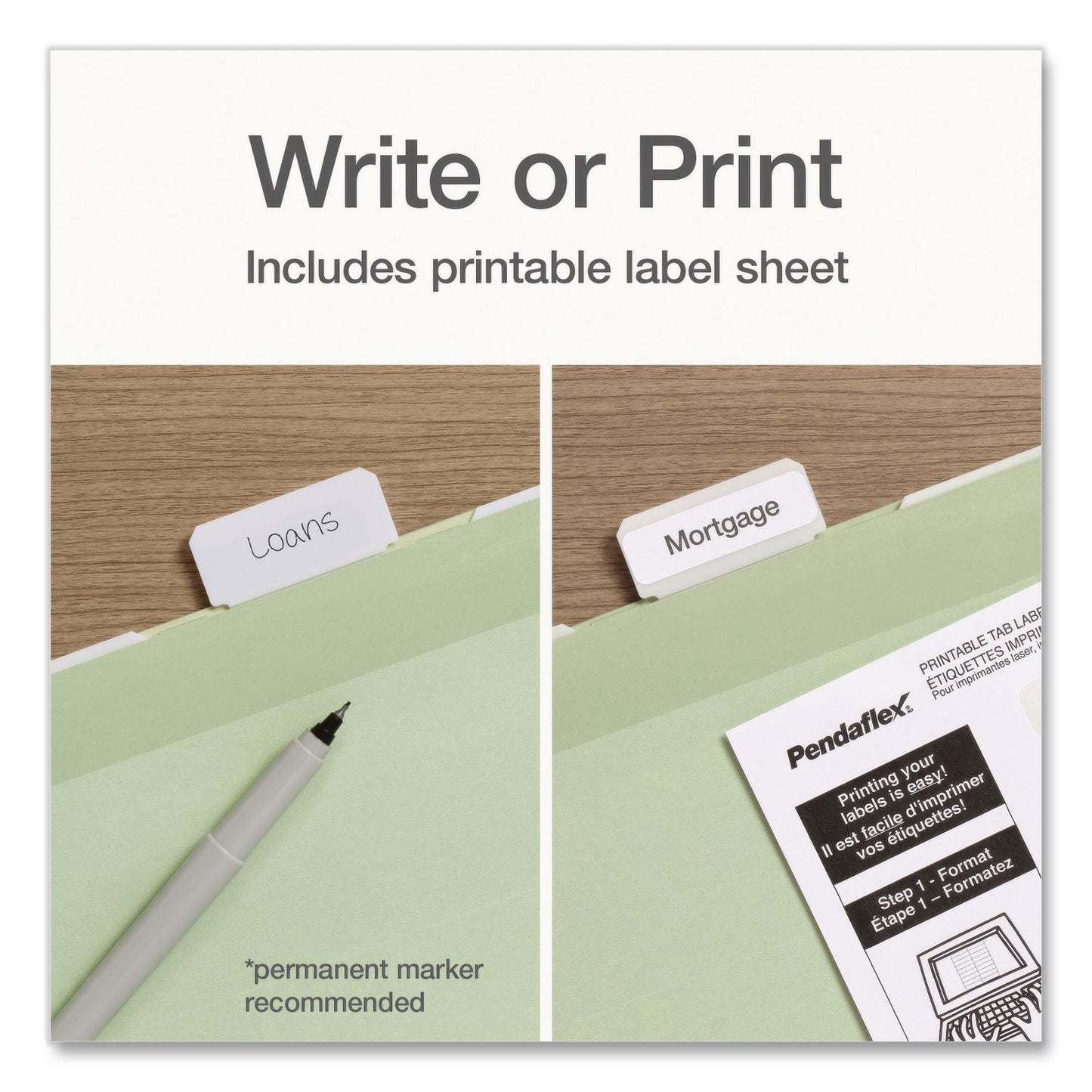 Pendaflex® Ready-Tab Reinforced Hanging File Folders, Legal Size, 1/6-Cut Tabs, Sage Green, 20/Box (PFX1009464)