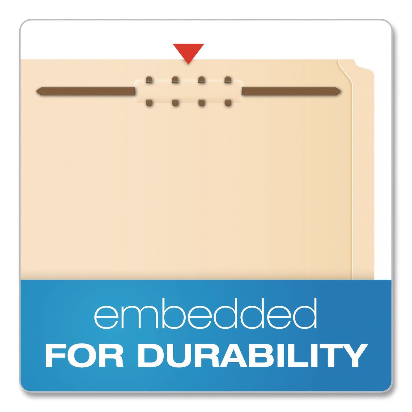 Pendaflex® Manila Fastener Folders, Reinforced Straight Tab, 2 Fasteners, Legal Size, Manila, 50/Box (PFXFM312EE)