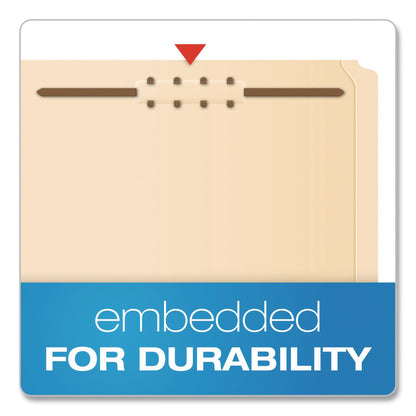 Pendaflex® Manila Fastener Folders, Reinforced Straight Tab, 2 Fasteners, Legal Size, Manila, 50/Box (PFXFM312EE)
