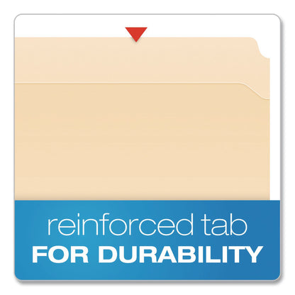 Pendaflex® Manila Fastener Folders, Reinforced Straight Tab, 2 Fasteners, Legal Size, Manila, 50/Box (PFXFM312EE)