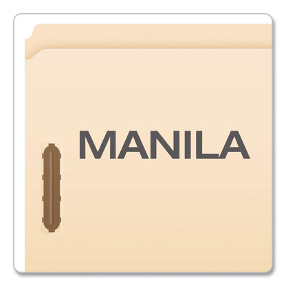 Pendaflex® Manila Fastener Folders, Reinforced Straight Tab, 2 Fasteners, Legal Size, Manila, 50/Box (PFXFM312EE)