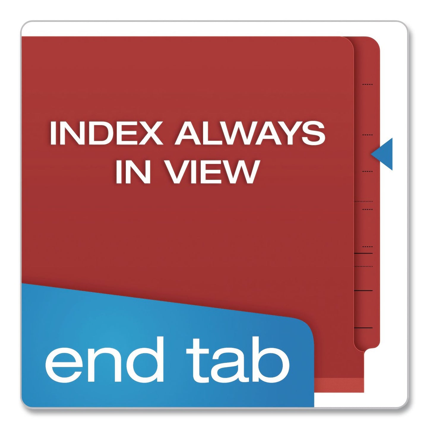 Pendaflex® Heavy-Duty Pressboard End Tab Classification Folders, Expands 2.5", 2 Dividers, 6 Fasteners, Letter Size, Red, 10/Box (PFXH1250R)