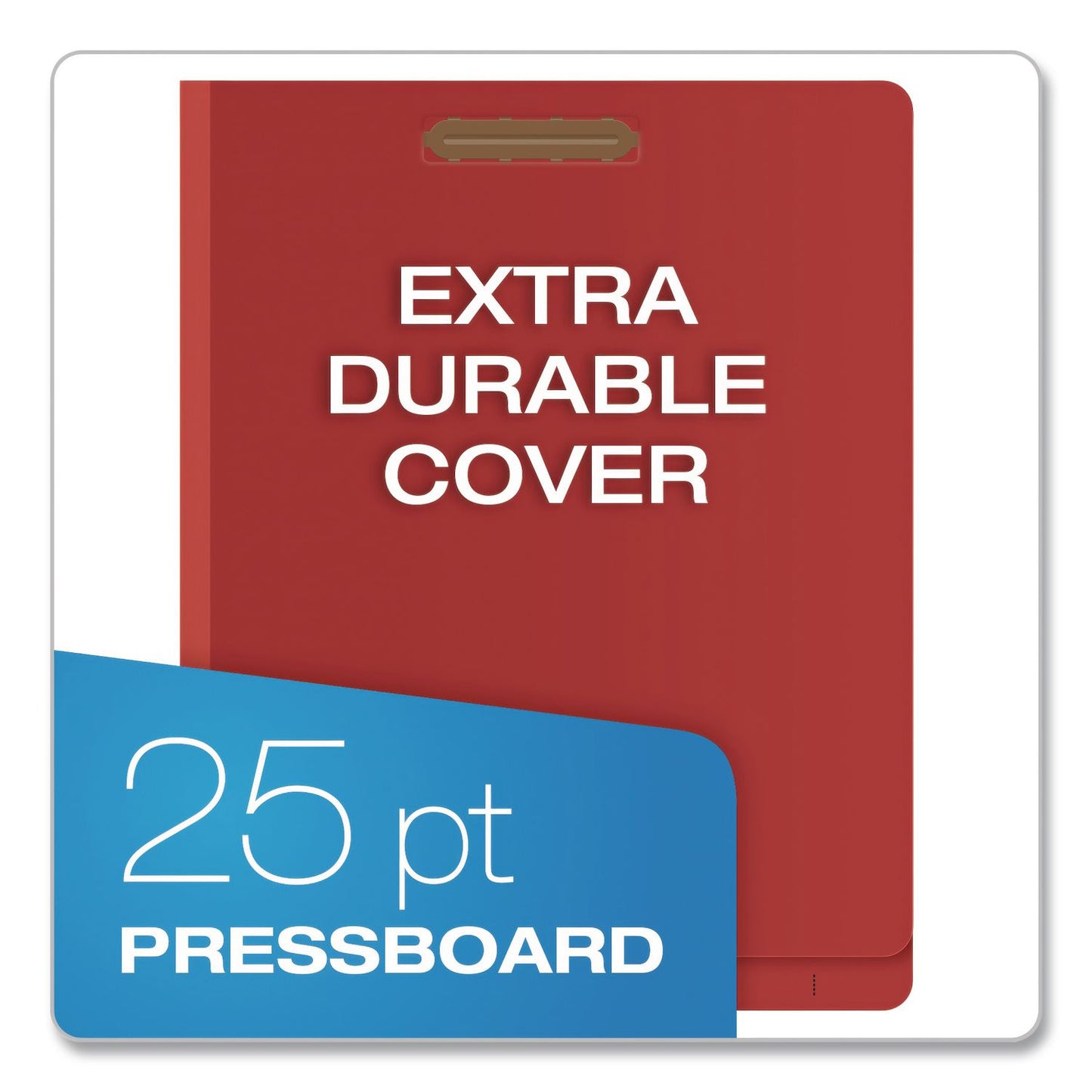 Pendaflex® Heavy-Duty Pressboard End Tab Classification Folders, Expands 2.5", 2 Dividers, 6 Fasteners, Letter Size, Red, 10/Box (PFXH1250R)