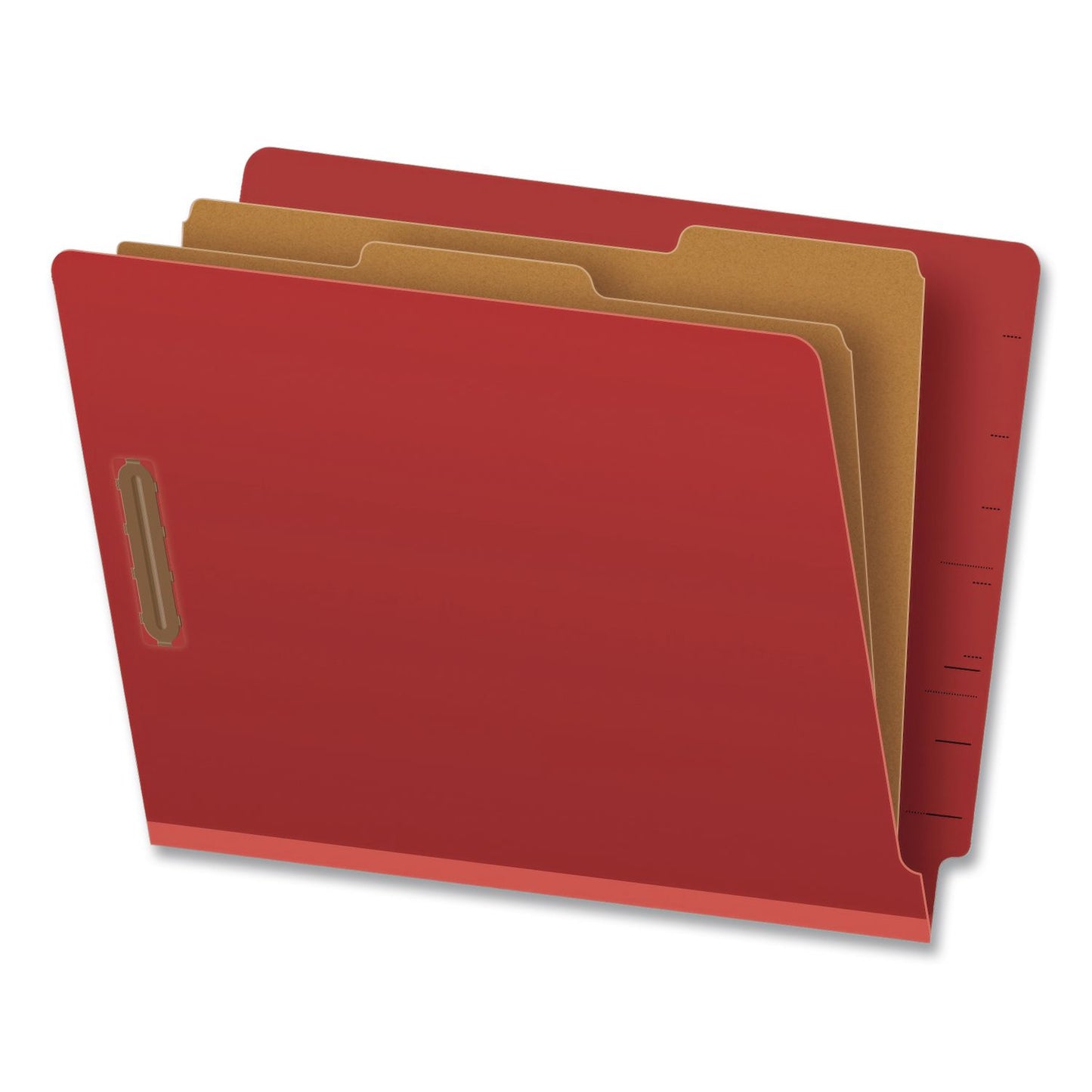 Pendaflex® Heavy-Duty Pressboard End Tab Classification Folders, Expands 2.5", 2 Dividers, 6 Fasteners, Letter Size, Red, 10/Box (PFXH1250R)