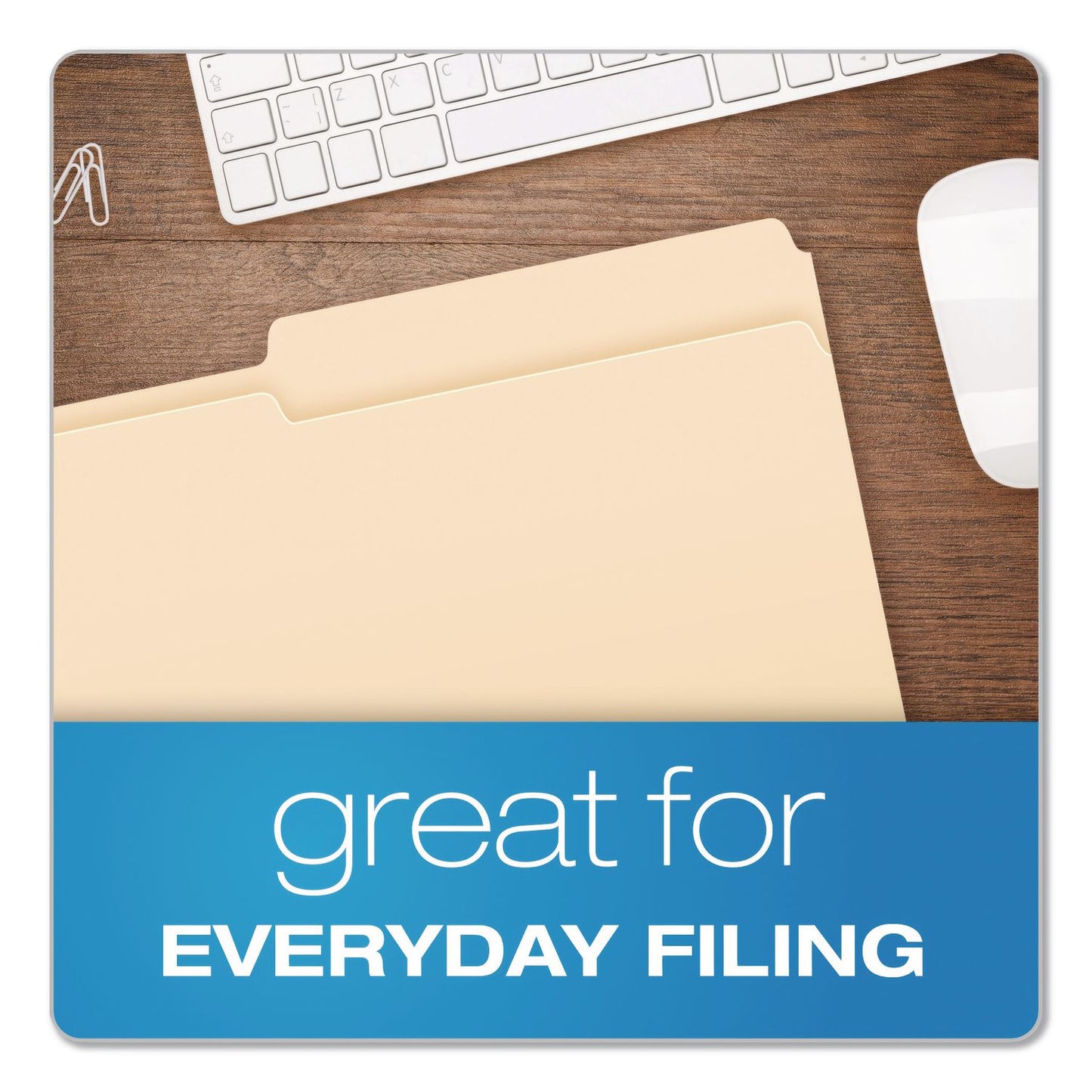 Pendaflex® Reinforced Top File Folders, 1/2-Cut Tabs: Assorted Positions, Letter Size, Manila, 100/Box (PFXR75212)