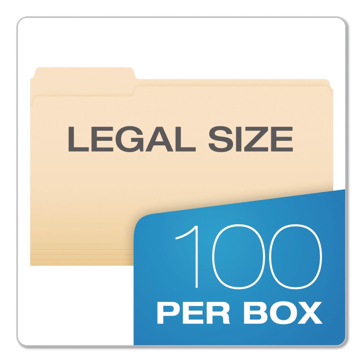 Pendaflex® Reinforced Top File Folders, 1/3-Cut Tabs: Assorted Positions, Legal Size, Manila, 100/Box (PFXR75313)