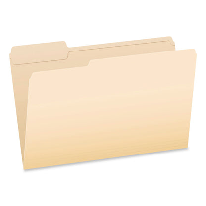 Pendaflex® Reinforced Top File Folders, 1/3-Cut Tabs: Assorted Positions, Legal Size, Manila, 100/Box (PFXR75313)