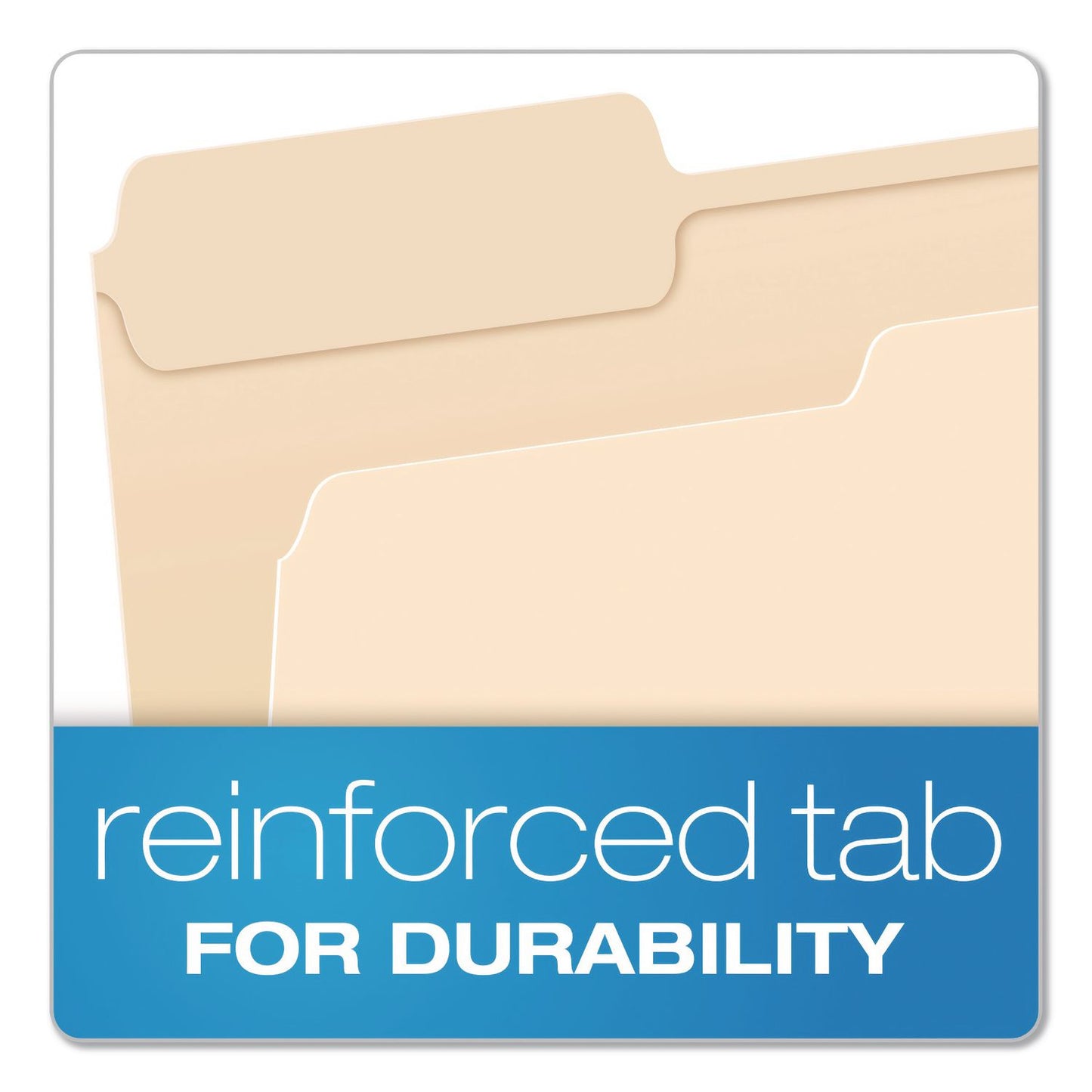 Pendaflex® Reinforced Top File Folders, 1/3-Cut Tabs: Left Position, Letter Size, Manila, 100/Box (PFXR752131)
