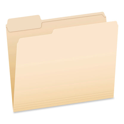 Pendaflex® Reinforced Top File Folders, 1/3-Cut Tabs: Left Position, Letter Size, Manila, 100/Box (PFXR752131)
